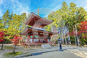 Pagoda of Kongozanmaiin at Danjo Garan Temple in Koyasan area in Wakayama