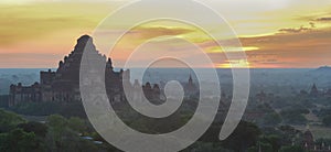 Pagoda landscape in the plain of Bagan