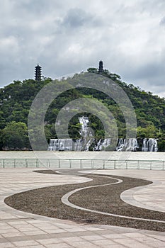 Pagoda Mountain Waterfall and terrace