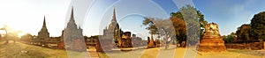 Pagoda of old temple at Ayuthaya province, historical park Thailand.