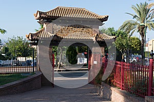Pagoda, in an open Chinese garden