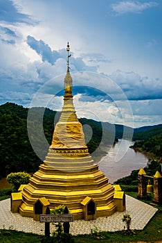 Pagoda over salween river Thailand