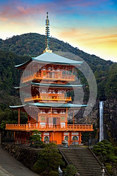 Pagoda of Seiganto-ji Temple at Nachi Katsuura