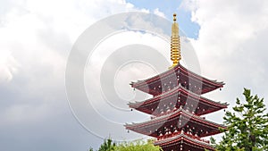 Pagoda at Senso-ji Buddhist Temple - located in Asakusa district