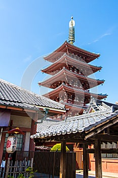 The pagoda at Senso-Ji temple in Tokyo, Japan