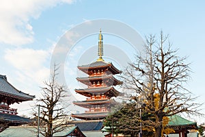 Pagoda at Sensoji temple.