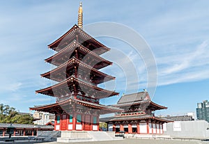 Pagoda at Shitennoji , The oldest temple in Osaka, Japan