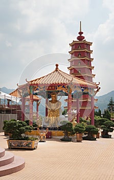 Pagoda and statue