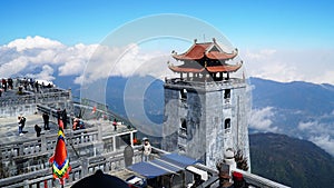Pagoda on Sun world Fansipan legend cable car SAPA Vietnam