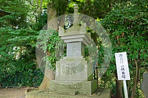 Pagoda at Takadachi Gikeido Yoshitsune Hall in Hiraizumi, Iwate, Japan.