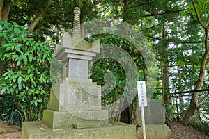 Pagoda at Takadachi Gikeido Yoshitsune Hall in Hiraizumi, Iwate, Japan.