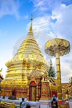 Pagoda temple Phra That Doi Suthep, Chiang Mai, Thailand.