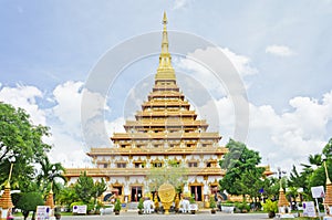 pagoda at Thai temple style in Khon Kaen Thailand photo