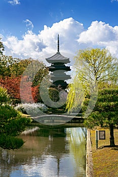 Pagoda of Toji temple, Kyoto in Japan.