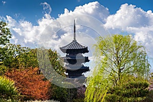 Pagoda of Toji temple, Kyoto in Japan.