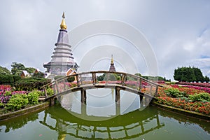 Pagoda on the top of Inthanon mountain, Chiang Mai, Thailand.