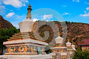 The pagoda under the blue sky