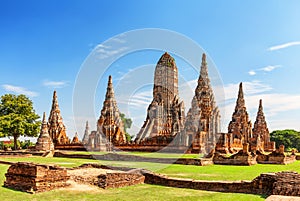 Pagoda at Wat Chaiwatthanaram temple is one of the famous temple in Ayutthaya, Thailand