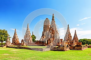 Pagoda at Wat Chaiwatthanaram temple is one of the famous temple in Ayutthaya, Thailand