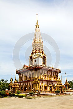 Pagoda in Wat Chalong or Chaitharam Temple