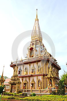 Pagoda in Wat Chalong or Chaitharam Temple