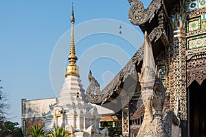 Pagoda at Wat Chang Taem. a famous Temple in Chiang Mai, Thailand.