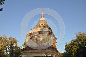 Pagoda in wat jed yod in Chiang Mai Thailand