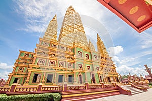 Pagoda at Wat Maha That Wachiramongkol temple a popular tourist destination attraction in Krabi Province