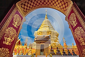 Pagoda in Wat Phra That Doi Suthep in Chiang Mai, Thailand