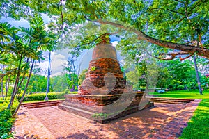 Pagoda in wat Yaichaimongkol temple,Ayutthaya province,Thailand