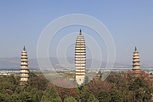 The Pagodas in China Famous Three Pagodas in Dali, Yunnan province