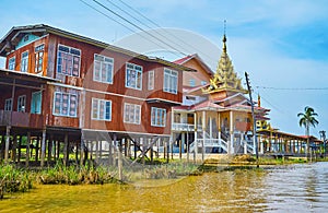 Pagodas on Inle Lake, Myanmar