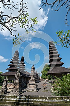 The pagodas inside Pura Taman Ayun in Bali, Indonesia.