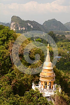 A pagodas of Khao Na Nai Luang Dharma Park, or Thamma Park. Ton Yuan. Phanom District. Surat Thani. Thailand