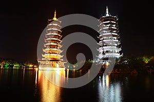 Pagodas at Night