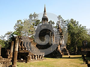 Pagodas in Wat Chedi Jed Taew