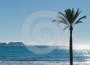 Paguera beach in brilliant winter sunlight