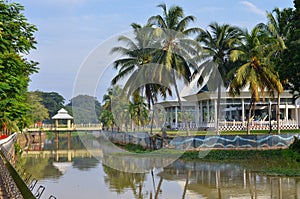 Pahang River bank in Pekan town in Malaysia photo
