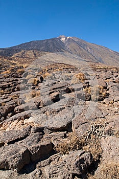 Pahoehoe lava at mount Teide