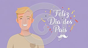 Pai loiro com estilo minimalista para o Dia dos Pais photo