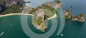 Railay beach ome a drone eye photo