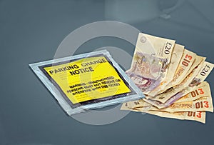 Paid car parking charge penalty notice