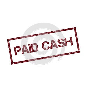 Paid cash rectangular stamp.
