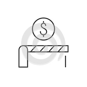 Paid entry line outline icon