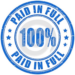 Paid in full ink vector stamp
