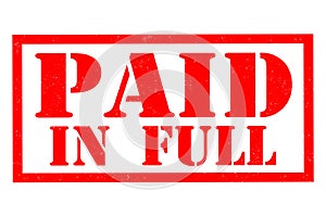 Paid in full rubber Stamp over a white background