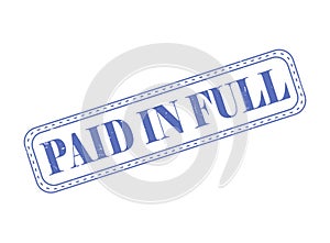Paid In Full Rubber Stamp Seal with an Outline