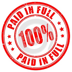 Paid in full rubber stamp