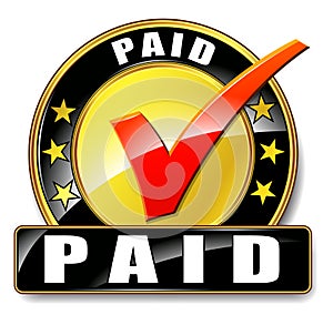 Paid icon on white background