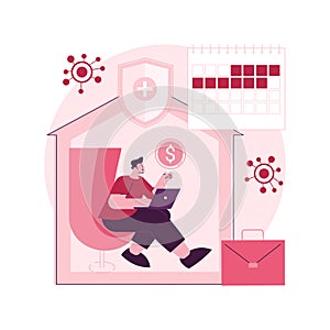 Paid leave for quarantined workers abstract concept vector illustration.